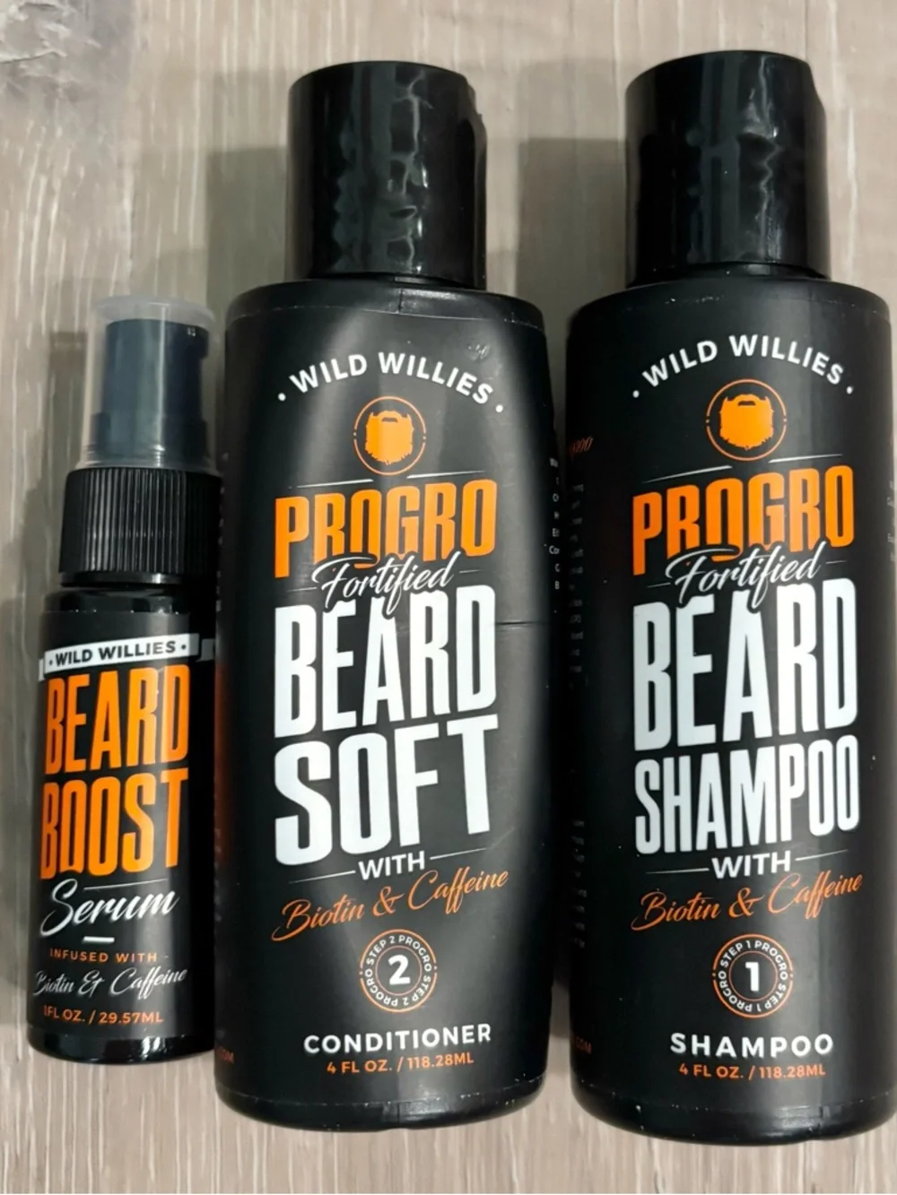 Wild Willies Beard Travel Set Camo Toiletry Bag Shampoo Serum Conditioner Comb
